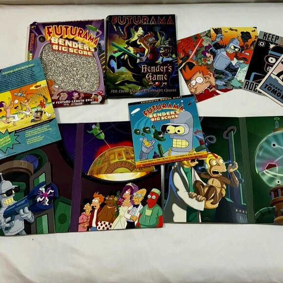 Futurama: Bender's Game + Bender's Big Score DVD+Cover+POSTCARDS+BonusDVD TESTED - Picture 1 of 13